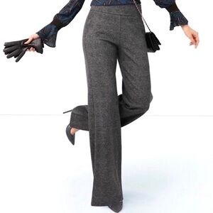 Cabi Women's Bond Trouser Hi-Waist Wide Leg Glen Plaid Black Gray 8